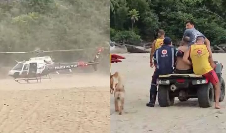  Família itupevense é arrastada por onda em praia na Praia Grande